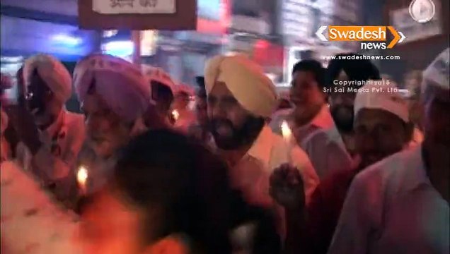 Farmers' issues: Candle march by AAP activists in Jalandhar