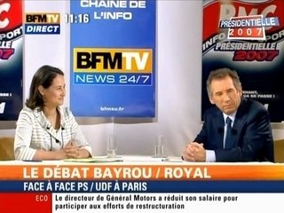 Débat Royal-Bayrou sur RMC / BFM TV