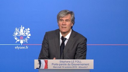 Compte rendu du Conseil des ministres du 14 octobre 2015