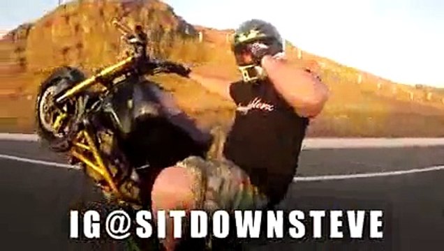 One whelling on moter cycle