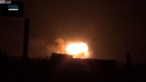 Ammo depot destroyed by Russian air strike in Idlib, Syria