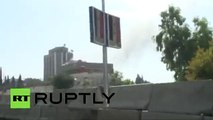 Captan el momento del impacto de proyectiles cerca de la embajada rusa