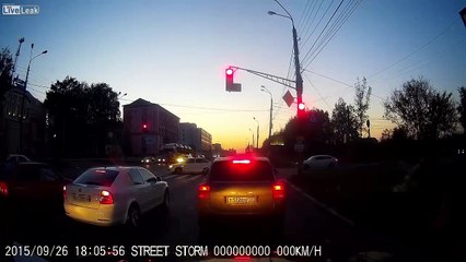 TRUCKS BRAKES CATCH FIRE | CRASHES INTO CAR