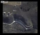 Drone footage from Russian air strikes in Syria
