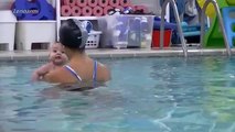 Small Babies Swimming with Parents - Amazing Video