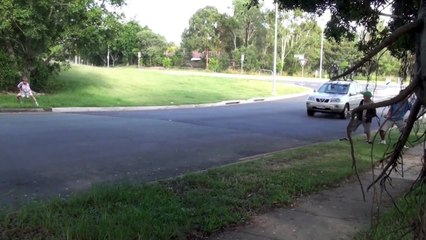 Invisible Rope Prank Causes Car Crash HD