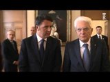 Roma - Mattarella incontra il Presidente Renzi e ministri in vista del Consiglio Europeo (14.10.15)