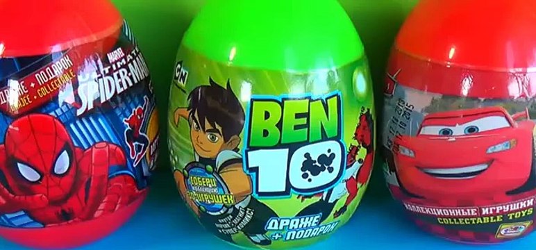 Disney PIXAR Cars egg surprise MARVEL SPIDER MAN surprise egg BEN 10 egg surprise! 3 surprise eggs! [Full Episode]