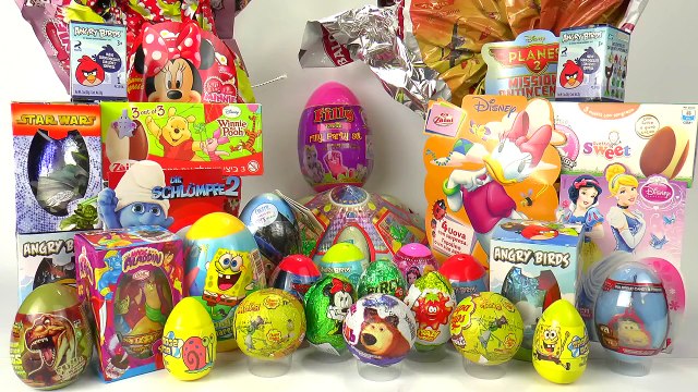 50 Surprise Eggs! Kinder Zaini Maxi Surprise eggs Unboxing, music Nursery Rhymes