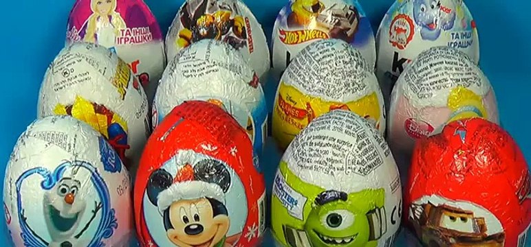 12 Surprise Eggs Disney Cars Disney FROZEN Monsters University SPIDER-MAN Disney PRINCESS Kinder [Full Episode]