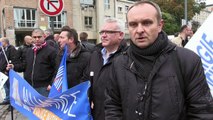 Manifestation de policiers devant le Palais de justice de Lille