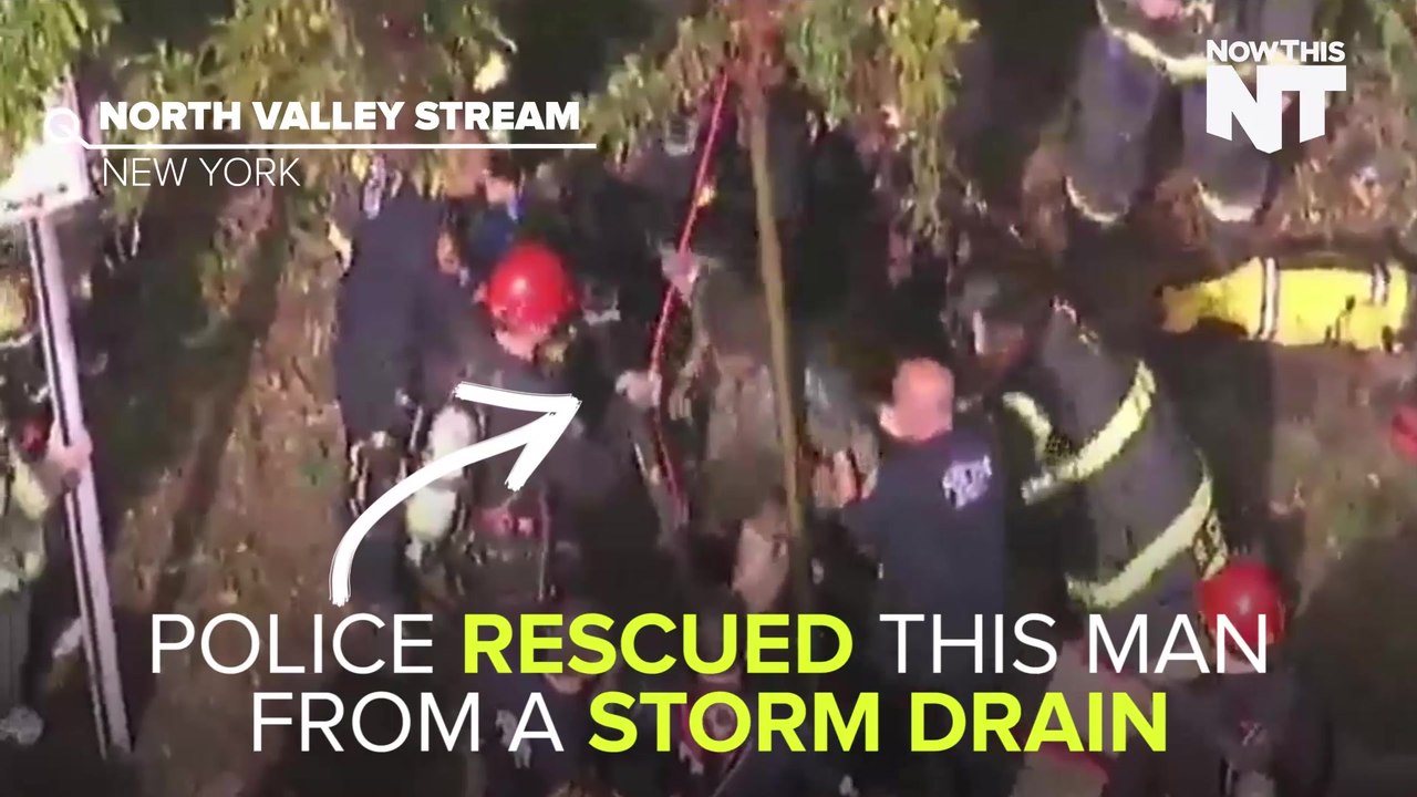 Firefighters Rescue Man Stuck In A Storm Drain