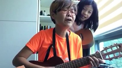 How great is our God - guitarlele with funny Chloe