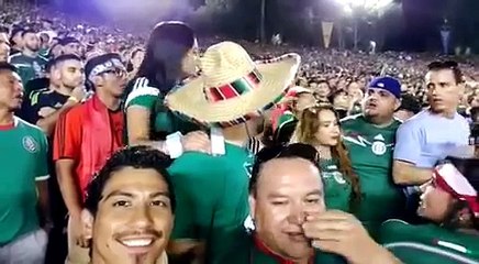 a group of fans got into a crazy fight during the USA game  vs Mexico