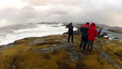Amazing highway in Norway into the ocean