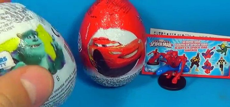 3 surprise eggs unboxing Disney Pixar Cars MARVEL Spider Man Disney Monsters University MymillionTV [Full Episode]