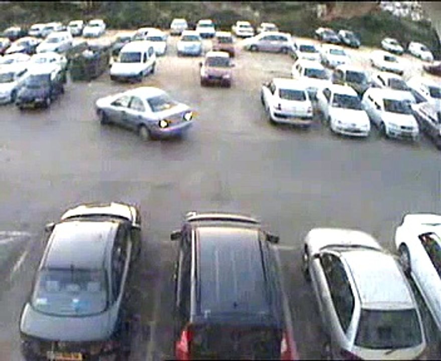 car crash in parking