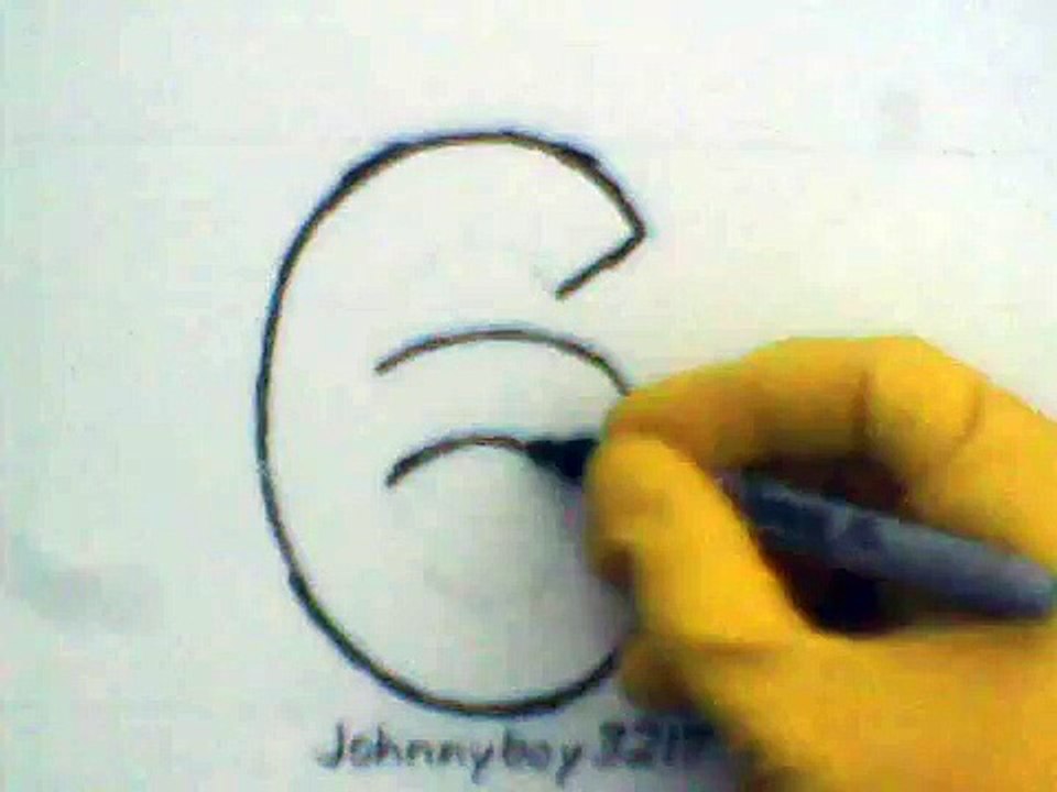How To Draw The number 6 step by step tutorial learn teach letters count six