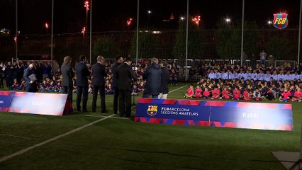 El presidente Josep Maria Bartomeu visita la sección de rugby
