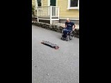 L'uomo che riesce ad andare in Skateboard con la sedia a rotelle