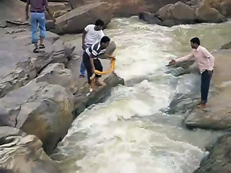 ACCIDENT-RESCUING FROM WATERFALL