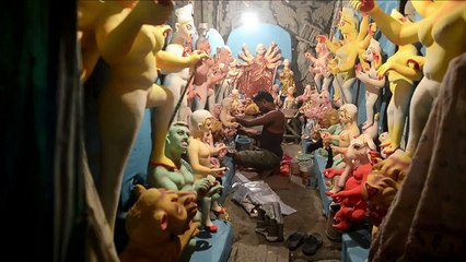 Inde: préparatifs du festival hindou Durga Puja