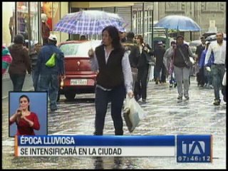 La época lluviosa se intensificará en Quito