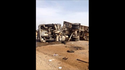 بالصّور : انقلاب شاحنة كبيرة بين السويطير وبوغرارة بمدنين
