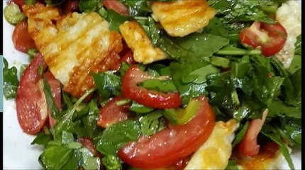 طريقة عمل سلطة الجرجير مع جبنة حلوم