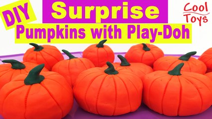 Surprise Pumpkins for Kids on Halloween Play Doh Dough