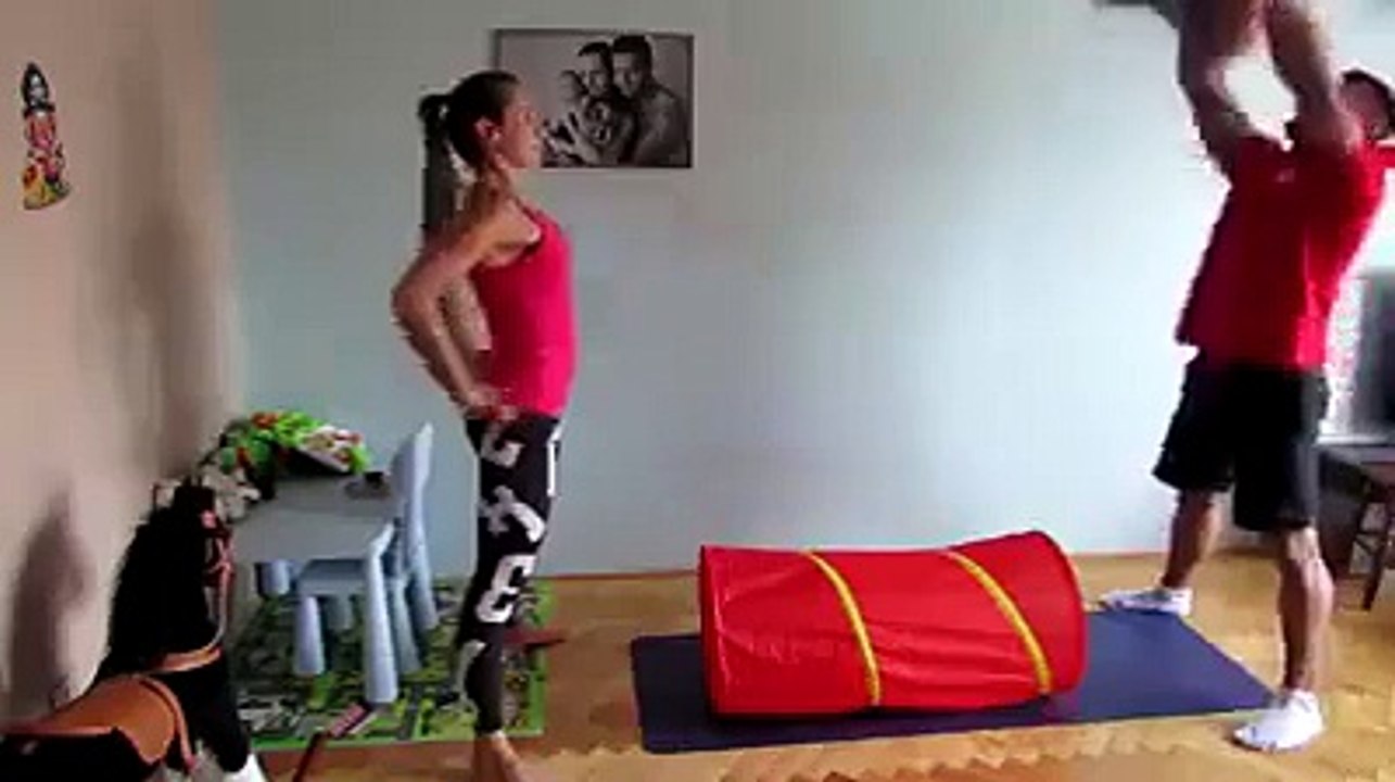 Huaband Wife and Son exercise time