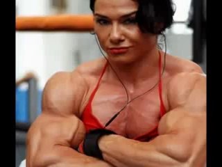Beautiful women Bodybuilding look good with clothes