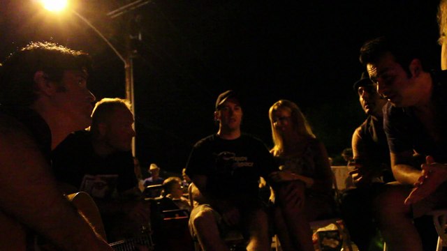 Dean Z, Todd Bodenheimer and Matt Cage jam during the Candlelight vigil Elvis Week 2015