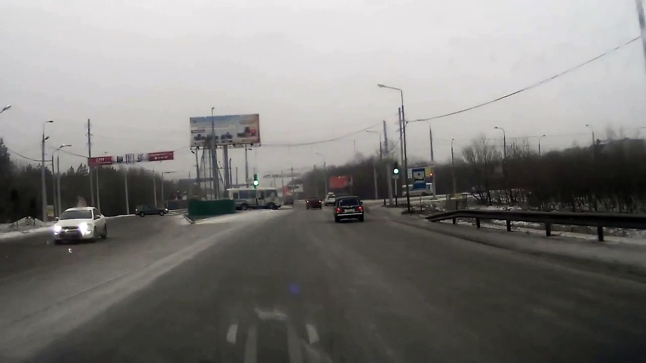 Russian pedestrian hit by a car on a highway