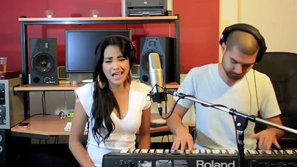 Beautiful girl perfectly sings