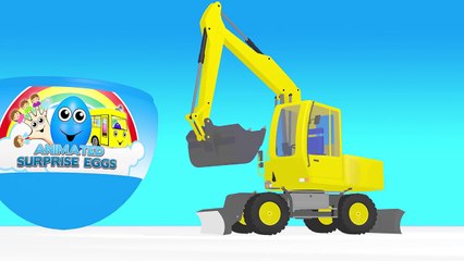 Excavator 3D Video for Kids | Learn Colors with 3D Surprise Eggs! Counting for Children &