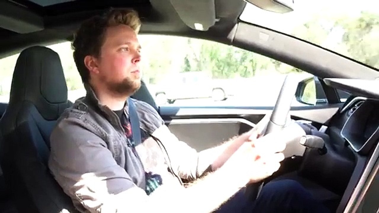 Teslas Auto Steering Model S Test Ride