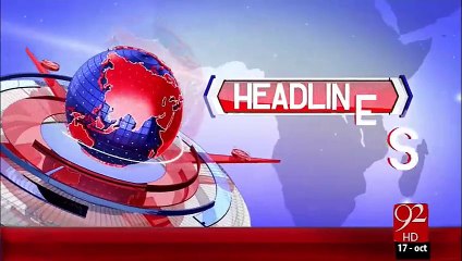 Headlines - 05:00 PM – 17 Oct 15 - 92 News HD