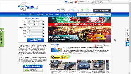 How to use Auction Export Search Page