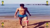 Hachim Mastour del Milan, freestyle sulla spiaggia