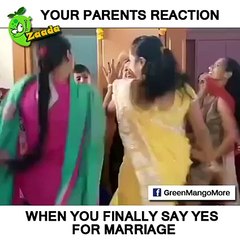 your parents reaction when you finaly say yes for mirrage