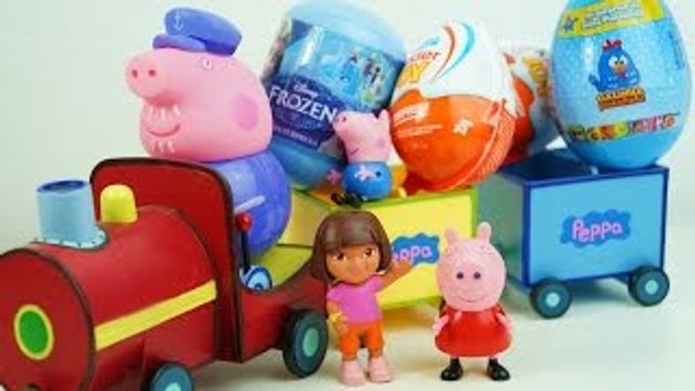 Peppa Pig George e Dora Aventureira Abrindo Ovos Surpresas Frozen Galinha Pintadinha Kinde