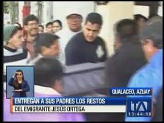 Entregan a sus padres los restos del emigrante Jesús Ortega
