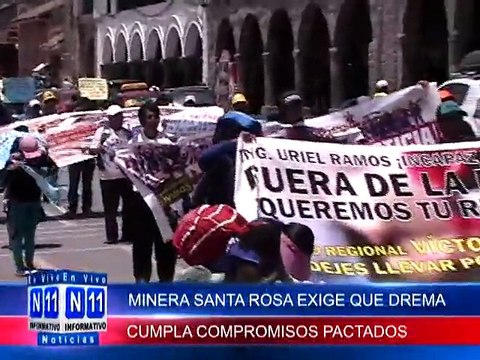 N11 MINERA SANTA ROSA EXIGE QUE LA DREMA CUMPLA CON SUS COMPROMISOS DE EXPULSAR LA MINERIA INFORMAL