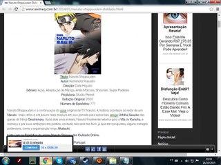 Site da lista de Naruto Shippuden dub pt pt ep 1 ate 267.