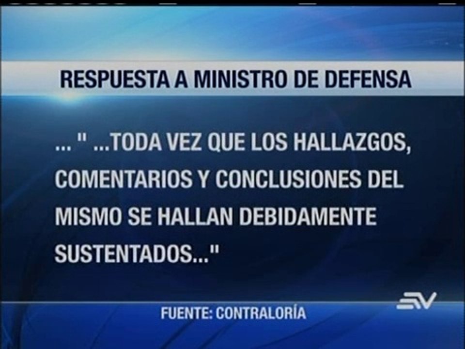 Contraloría ratifica informe Dhruv