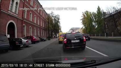 Russian driver throws man into canal for 'touching his car'