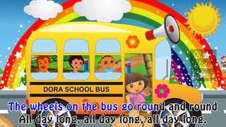 Wheels On The Bus Dora the Explorer Song - Dora the Explorer Nursery Rhymes - Dora School Bus