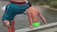 Cool Boy Teaches his Friend to Dive and Swim - Funny!