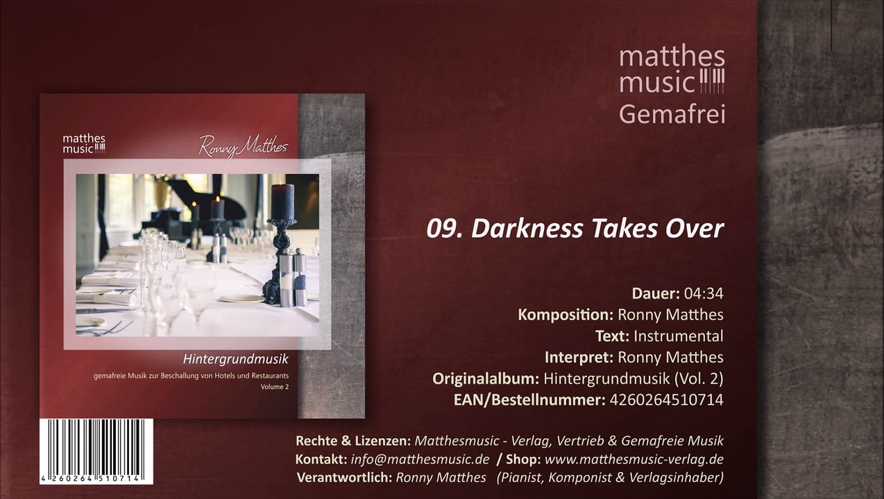 Darkness Takes Over - Gemafrei (09/12) - CD: Hintergrundmusik zur Beschallung (Vol. 2)